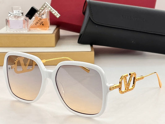 Valentino White Glasses for a Bold, Pure Look
