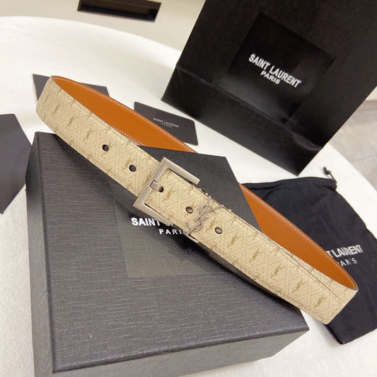 YSL Skin Old Money Belt with Iconic Stamp