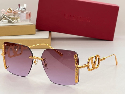 Valentino Purple Shade Glasses with Elegant Temple Tips