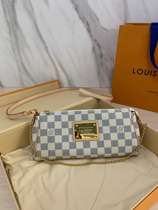 LV Blue Monogram Mini Shoulder Bag with Gold Plate – Compact and Chic