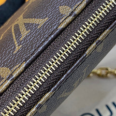 LV Black Crossbody Bag with Gold Details – Effortlessly Stylish